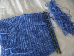 blue knitting