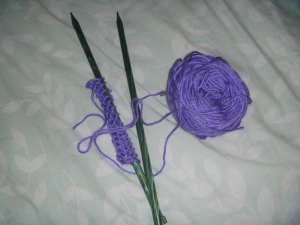 knit purple scarf