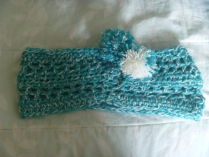 blue and white cowl