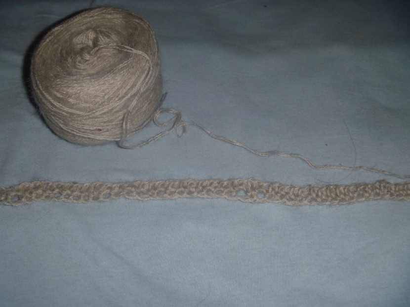 beginning of a filet crochet project